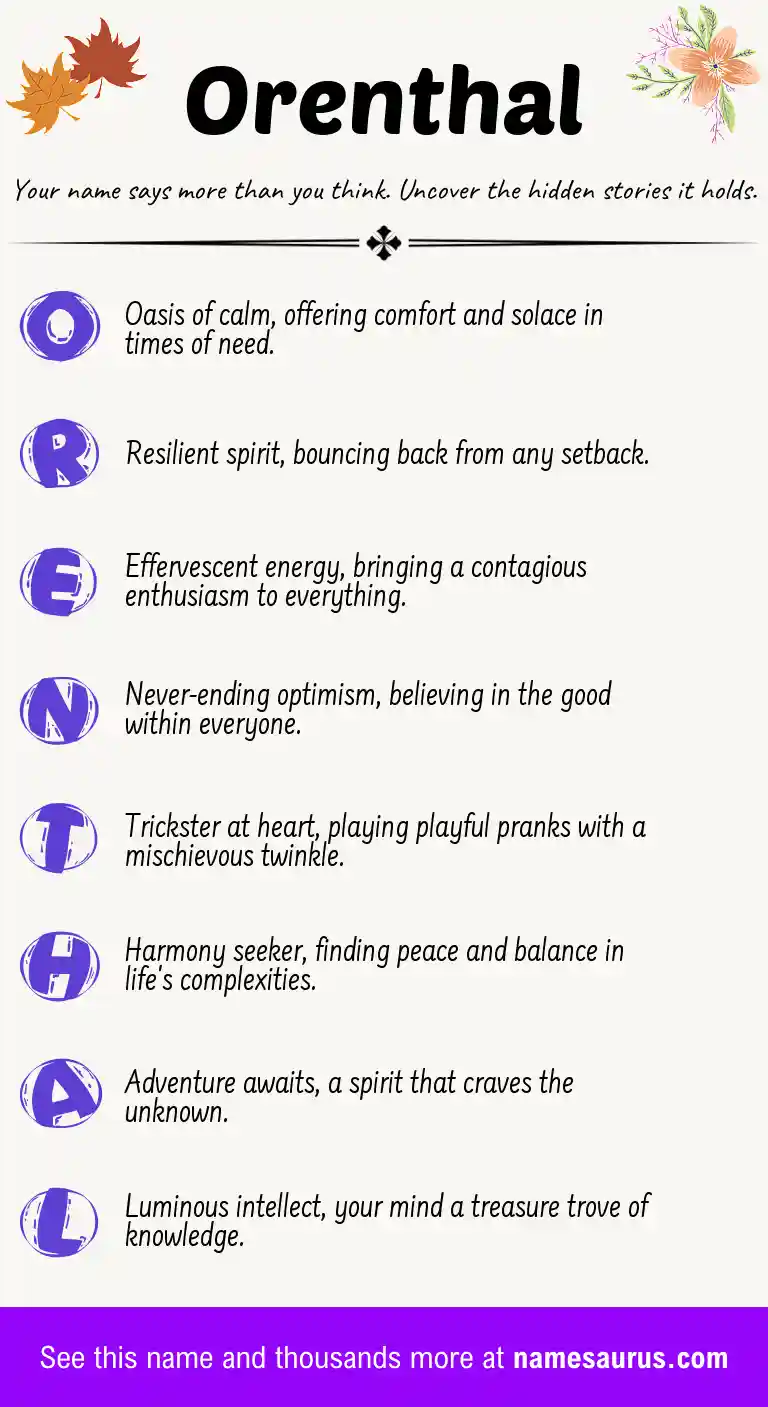 Acrostic poem about Orenthal.