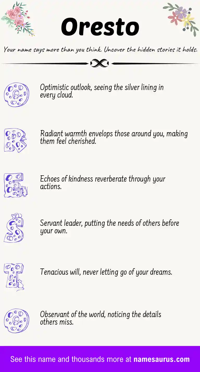 Acrostic poem about Oresto.