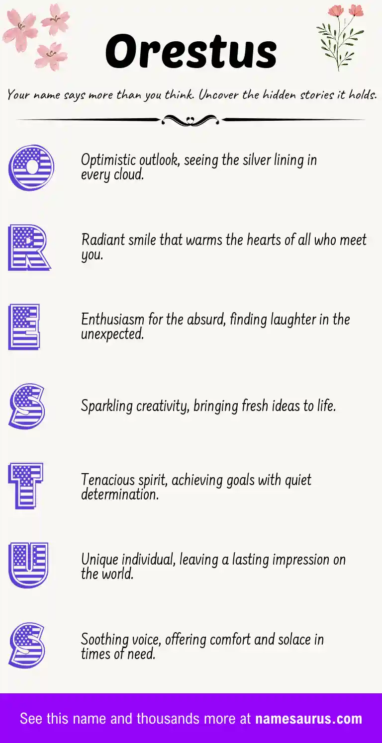 Acrostic poem about Orestus.