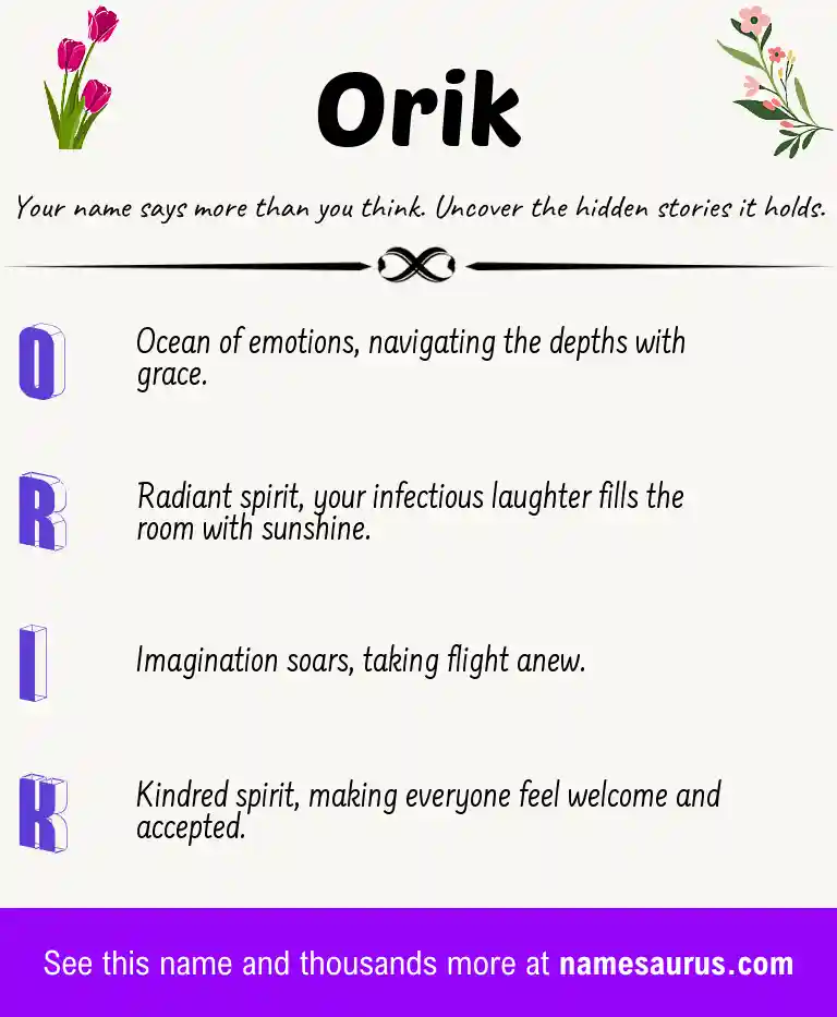 Acrostic poem about Orik.