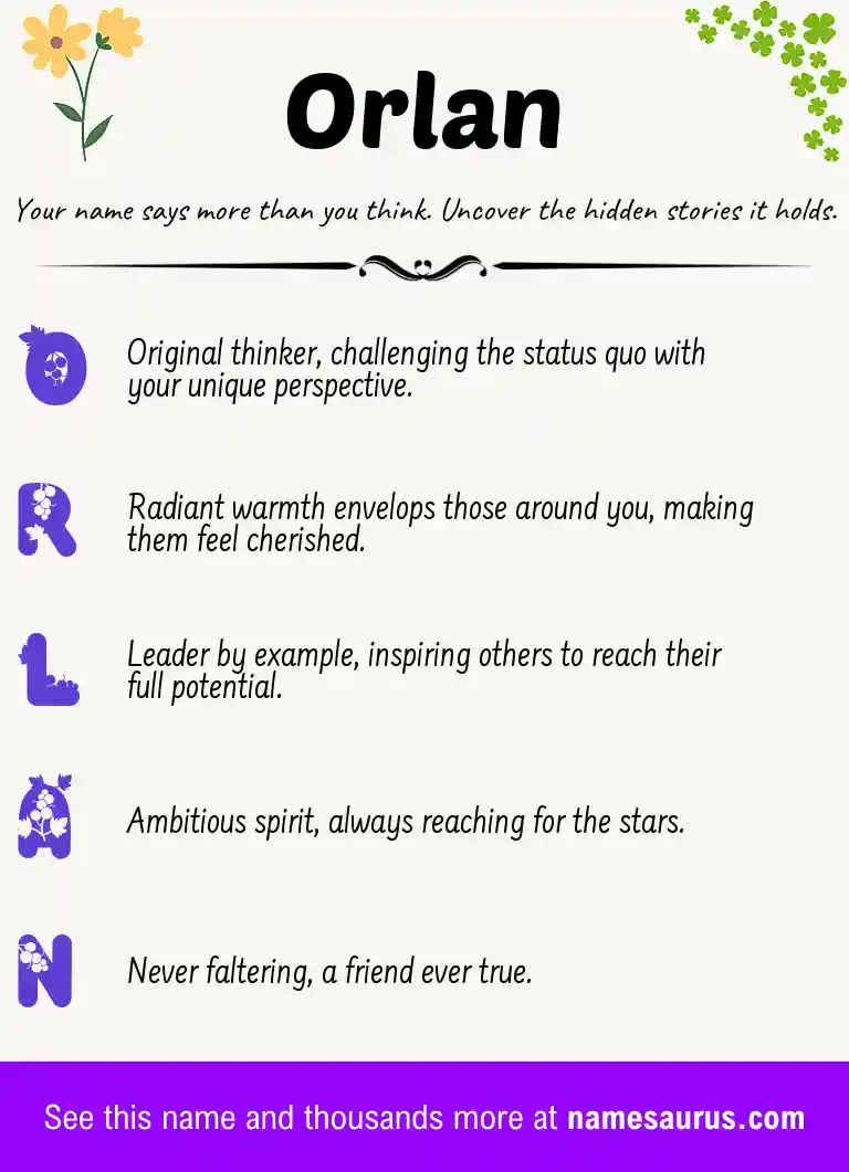 Acrostic poem about Orlan.