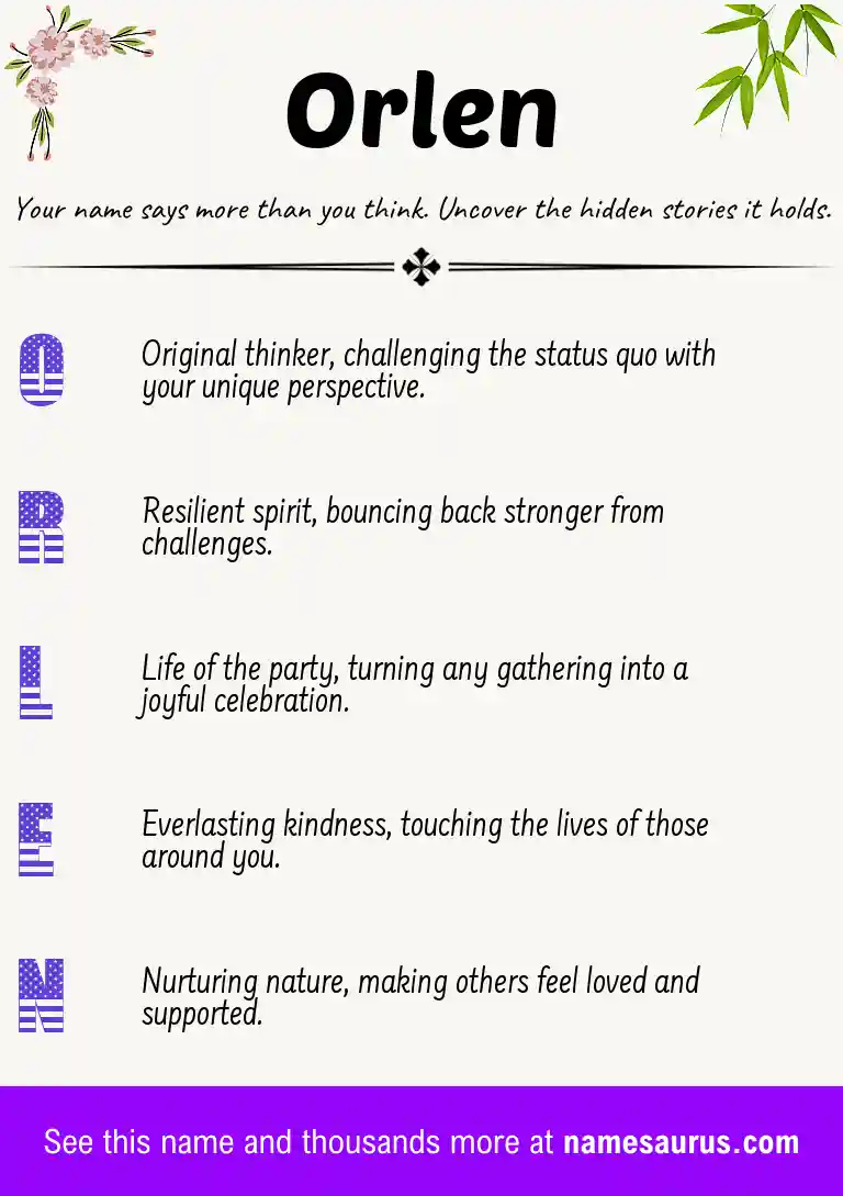Acrostic poem about Orlen.