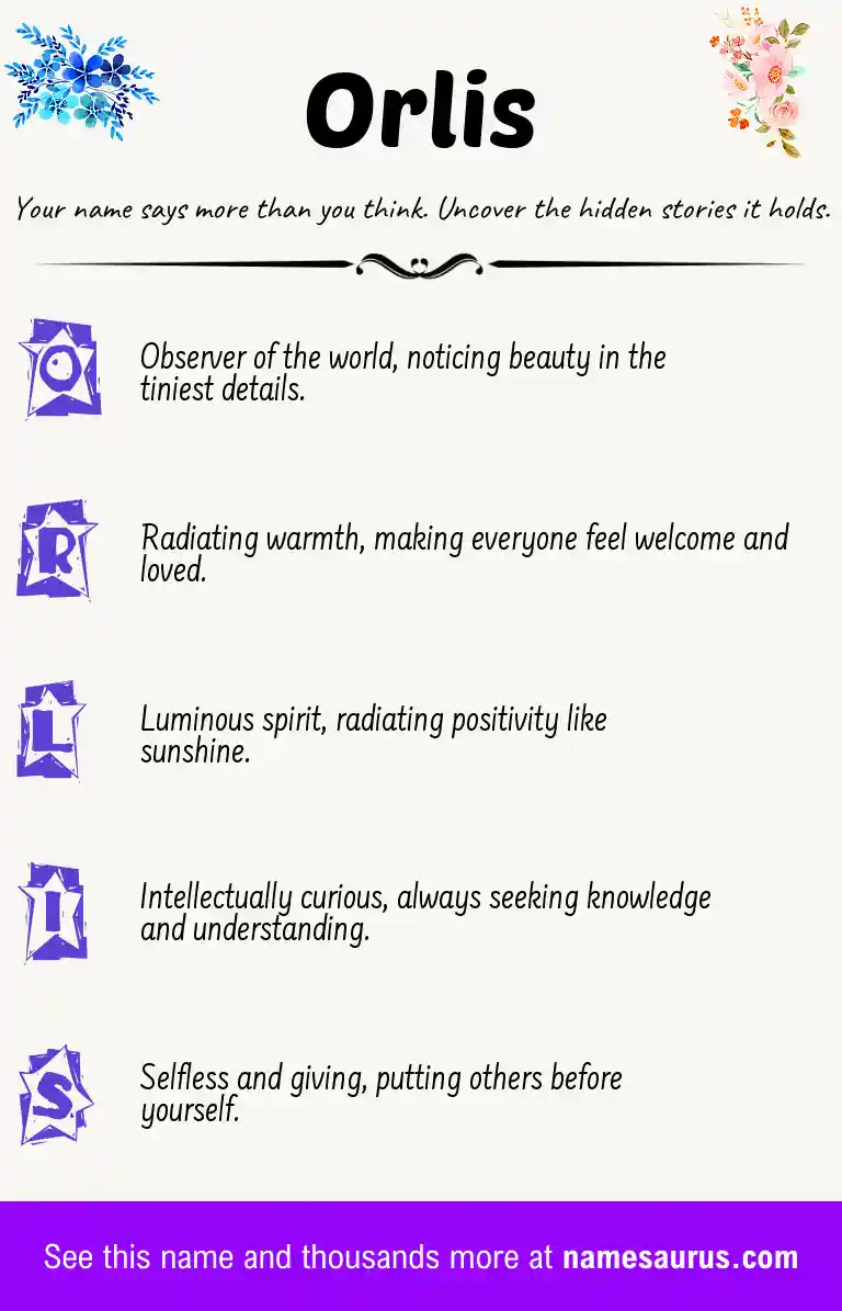 Acrostic poem about Orlis.