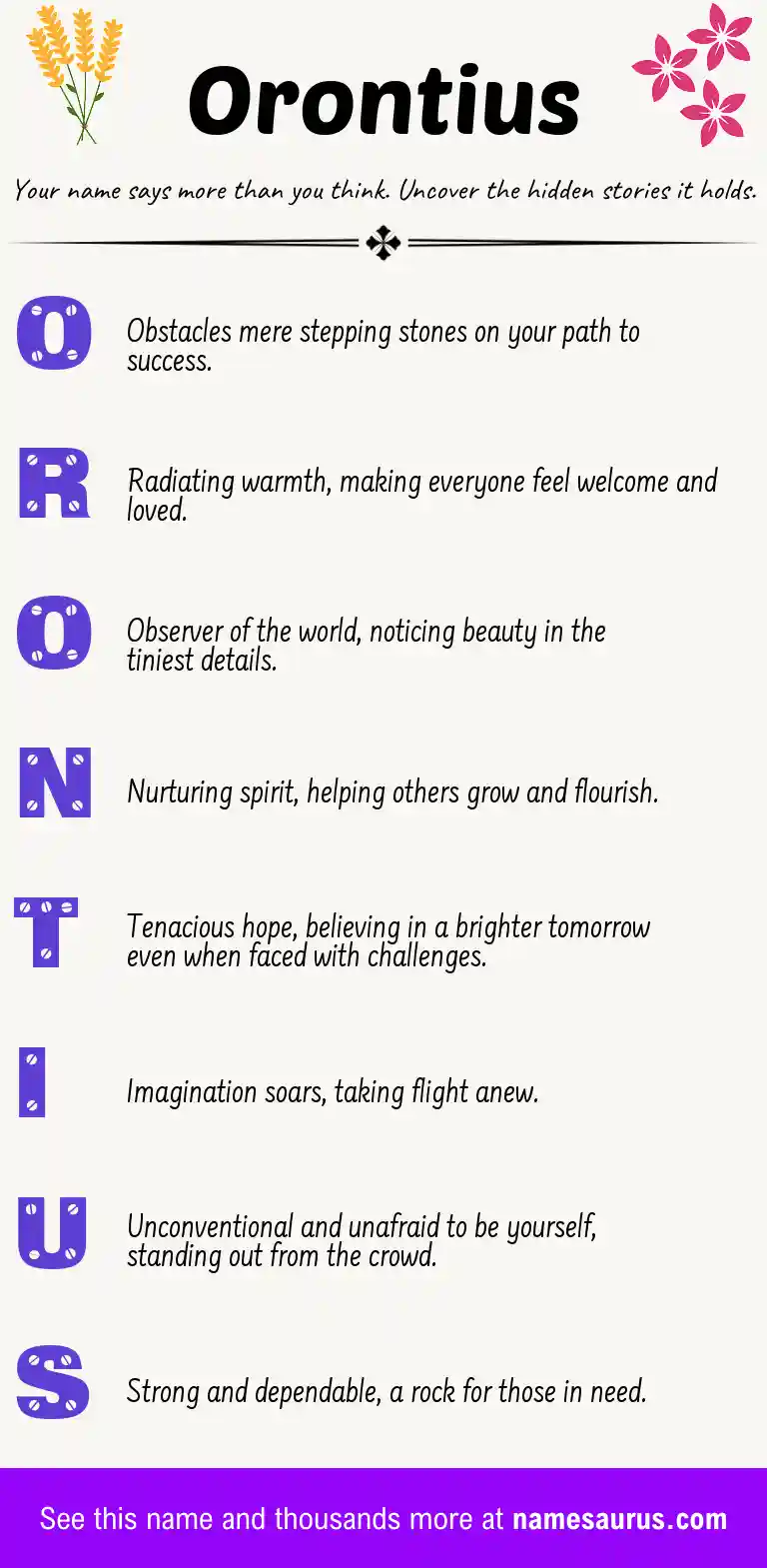 Acrostic poem about Orontius.