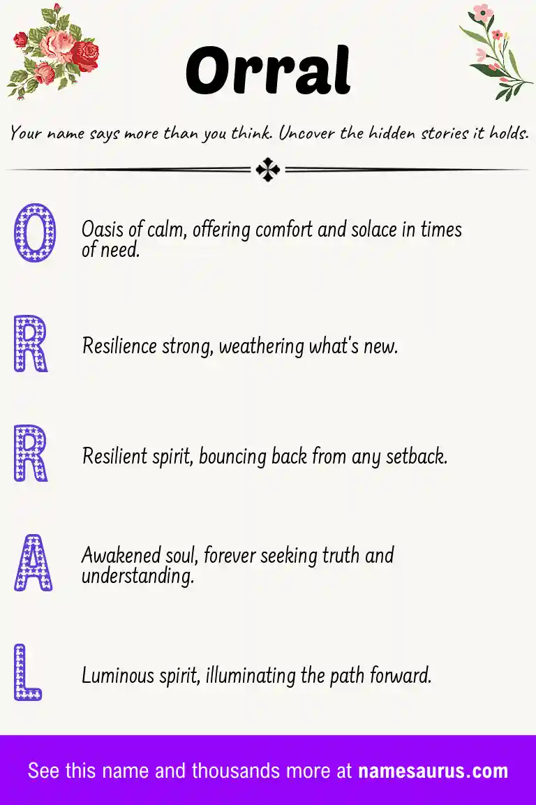 Acrostic poem about Orral.