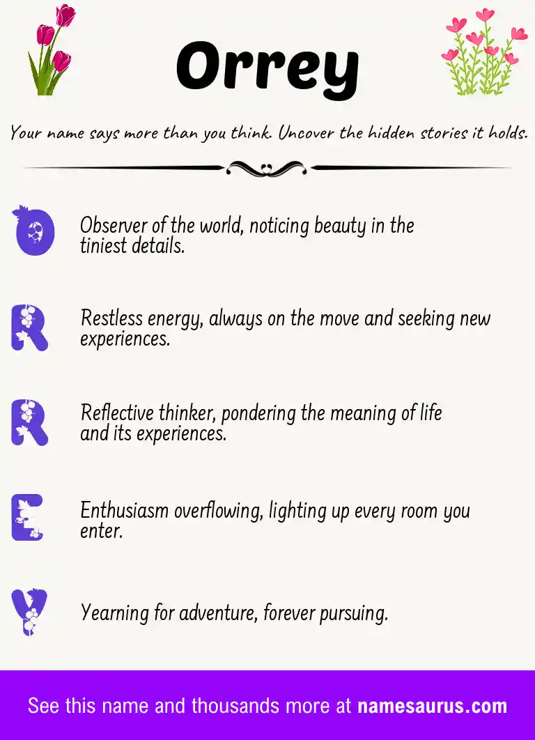 Acrostic poem about Orrey.