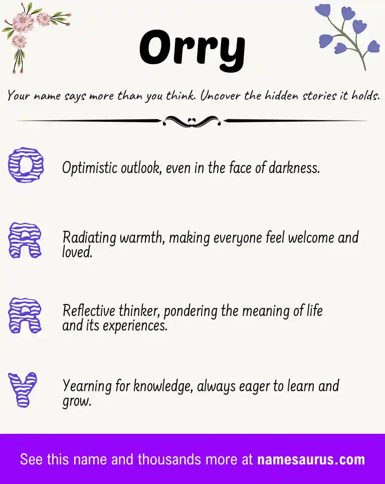 Acrostic poem about Orry.