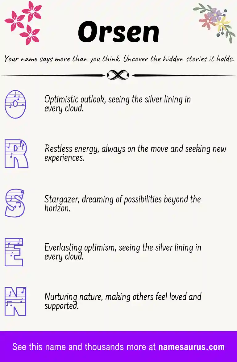 Acrostic poem about Orsen.