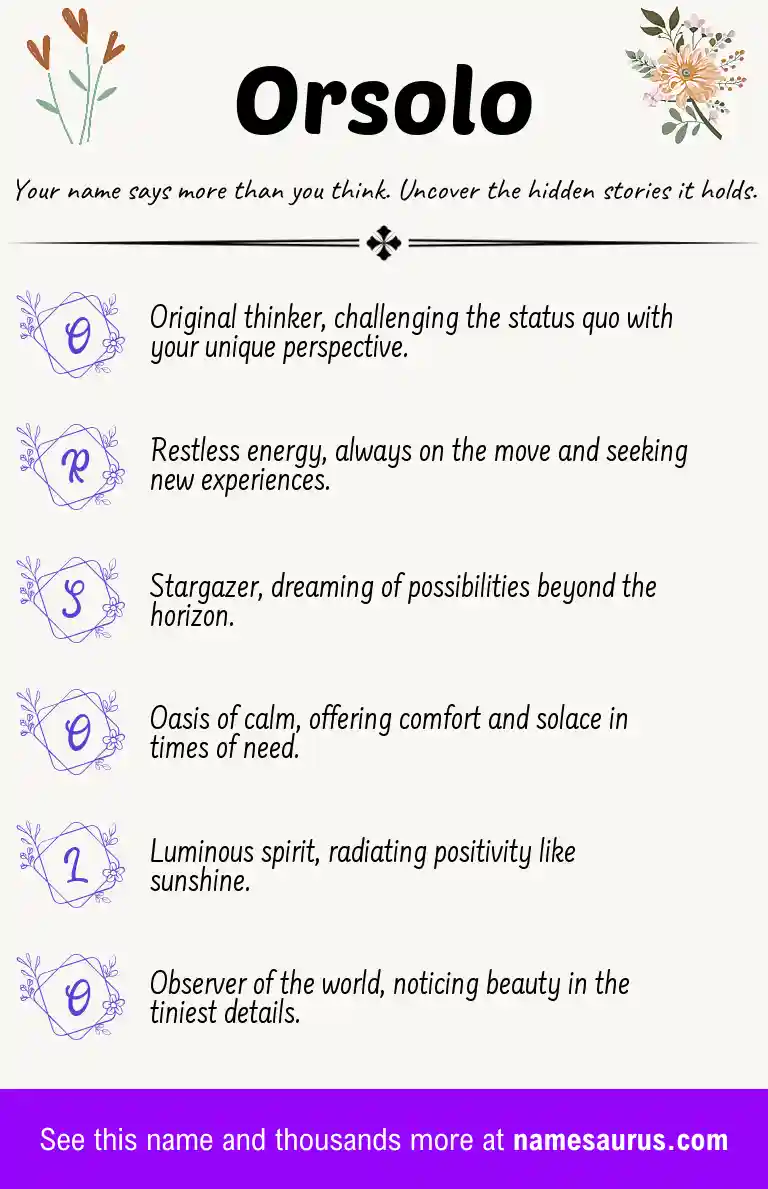 Acrostic poem about Orsolo.