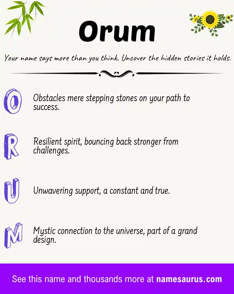 Acrostic poem about Orum.