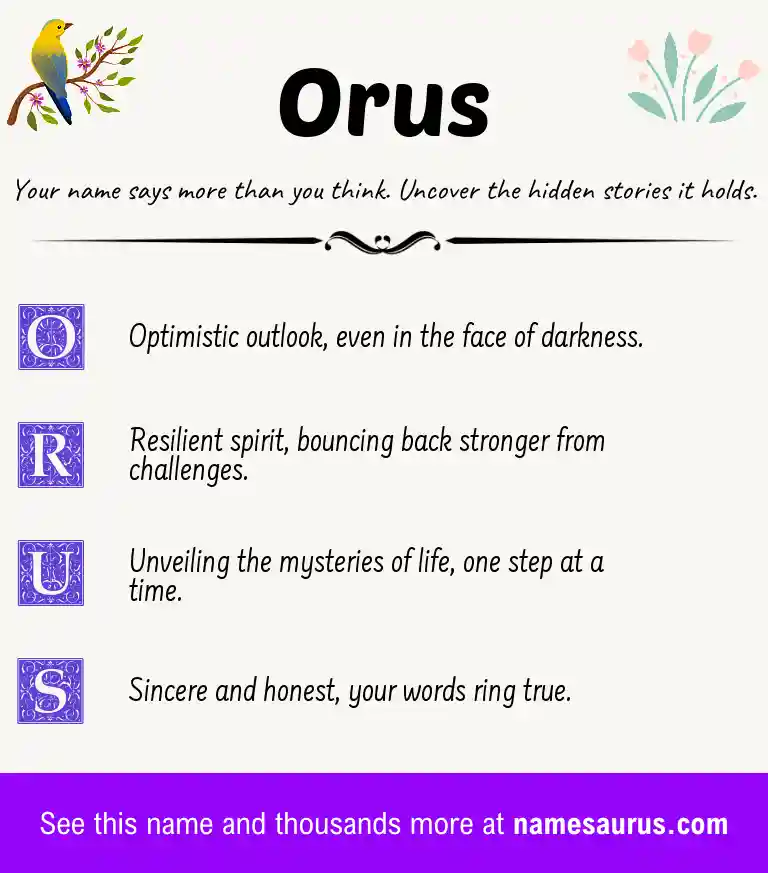 Acrostic poem about Orus.