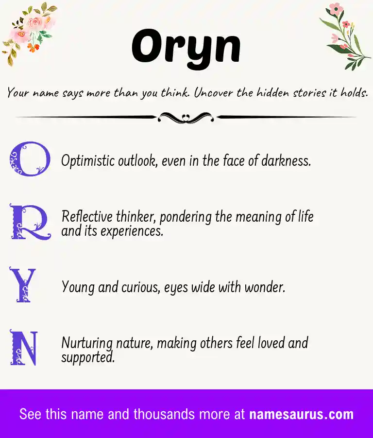 Acrostic poem about Oryn.