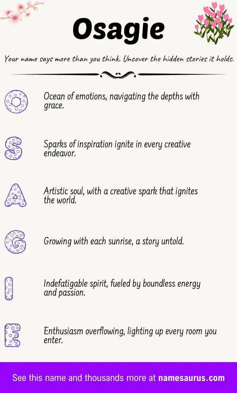Acrostic poem about Osagie.