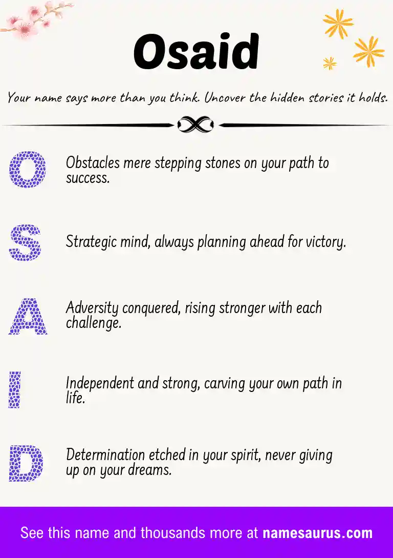 Acrostic poem about Osaid.