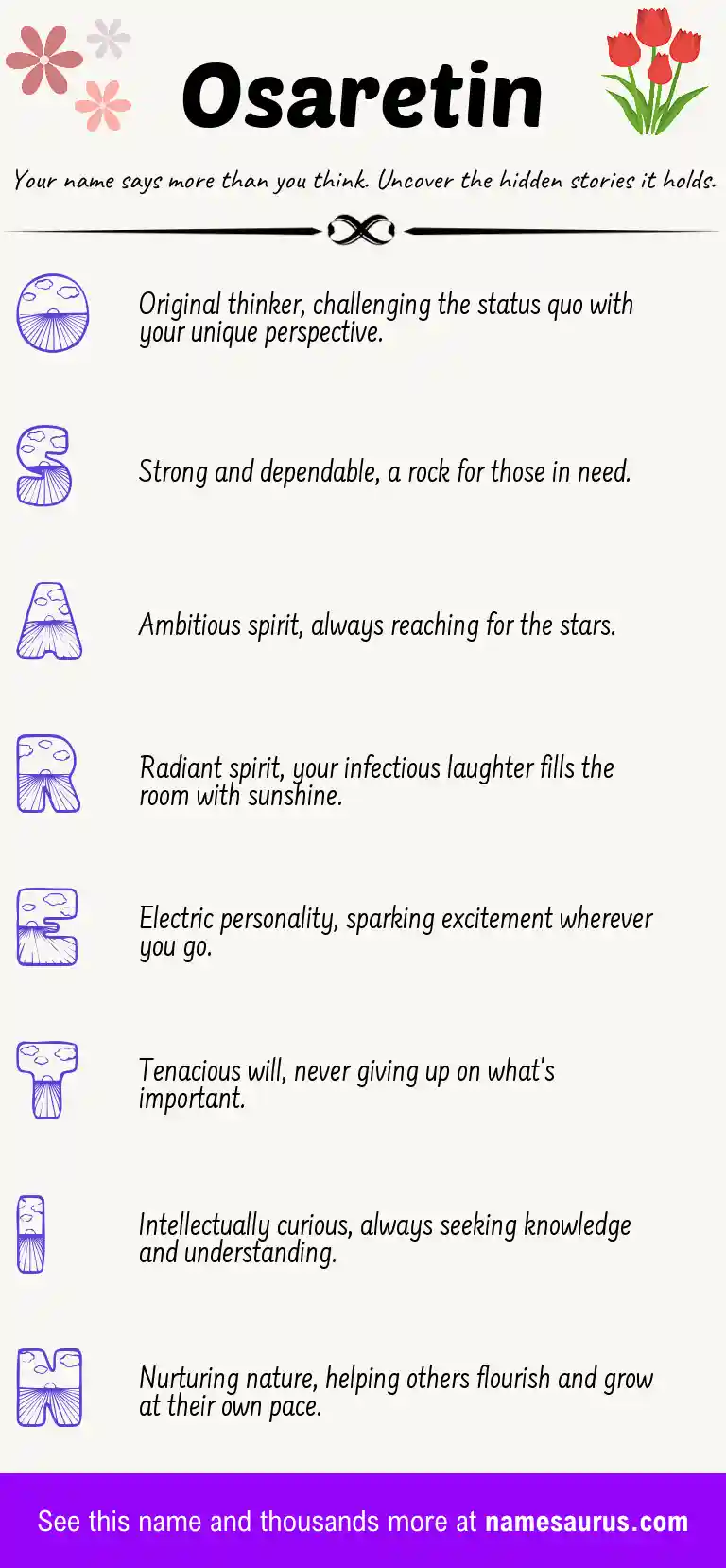 Acrostic poem about Osaretin.