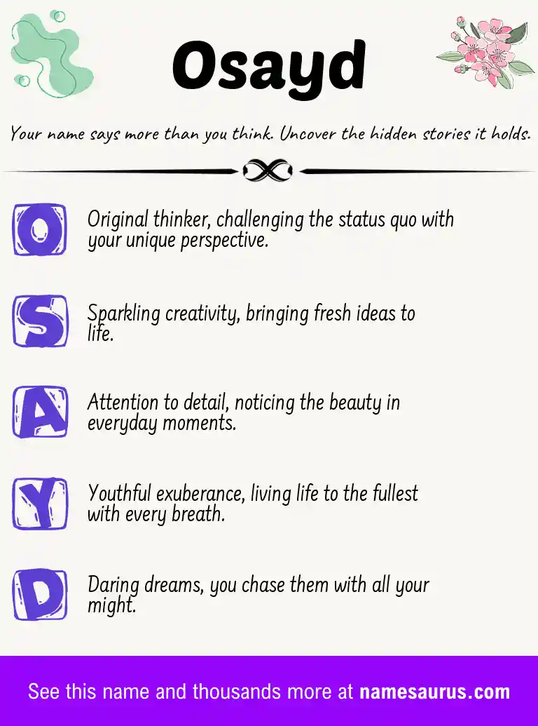 Acrostic poem about Osayd.