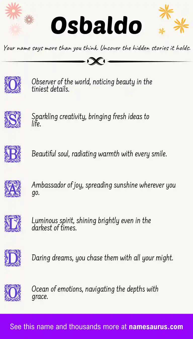 Acrostic poem about Osbaldo.