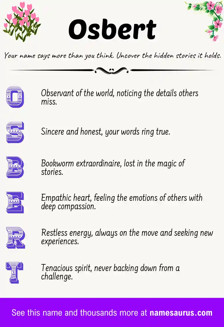 Acrostic poem about Osbert.