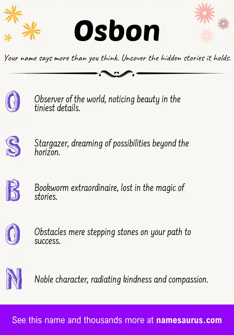 Acrostic poem about Osbon.