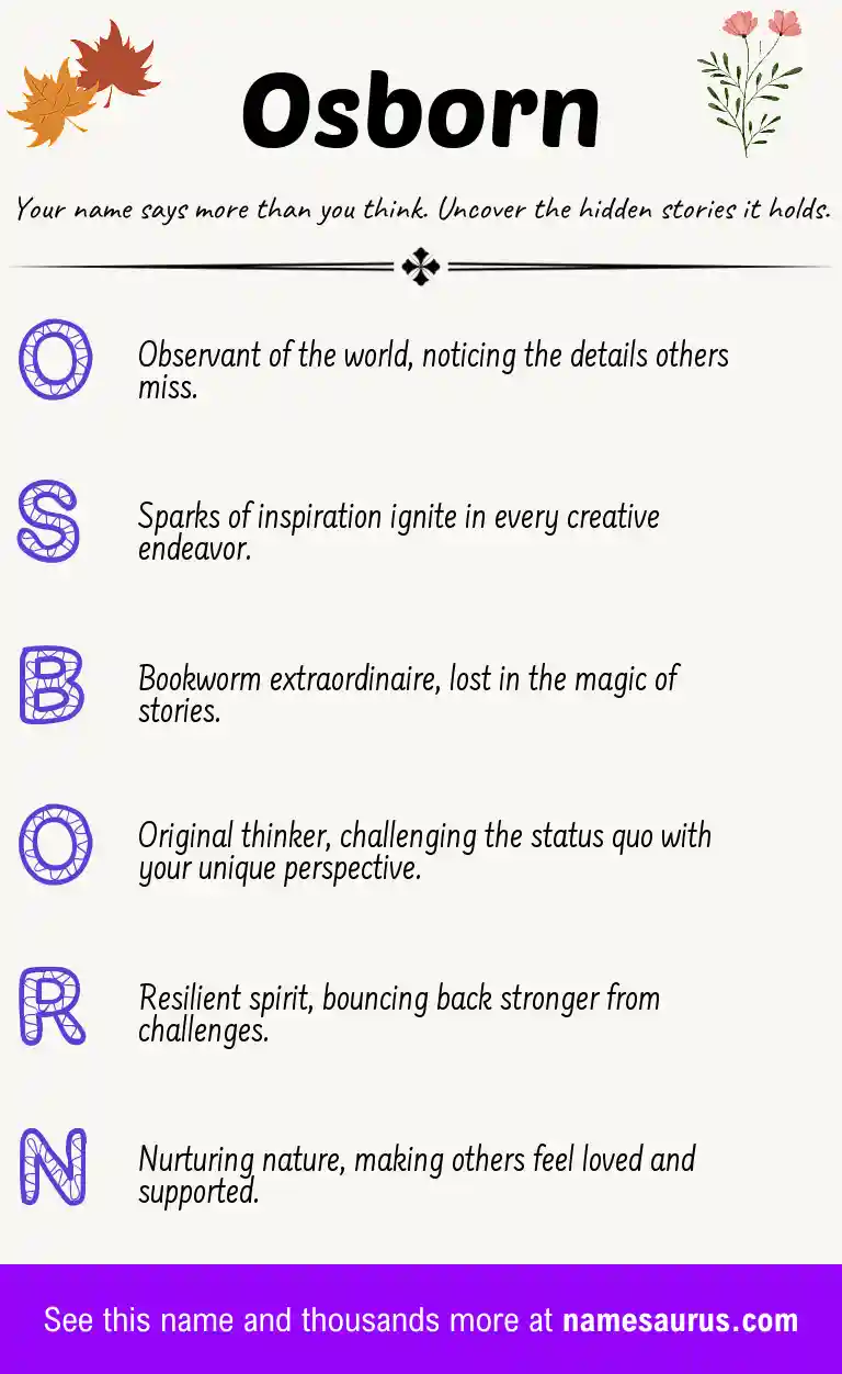 Acrostic poem about Osborn.