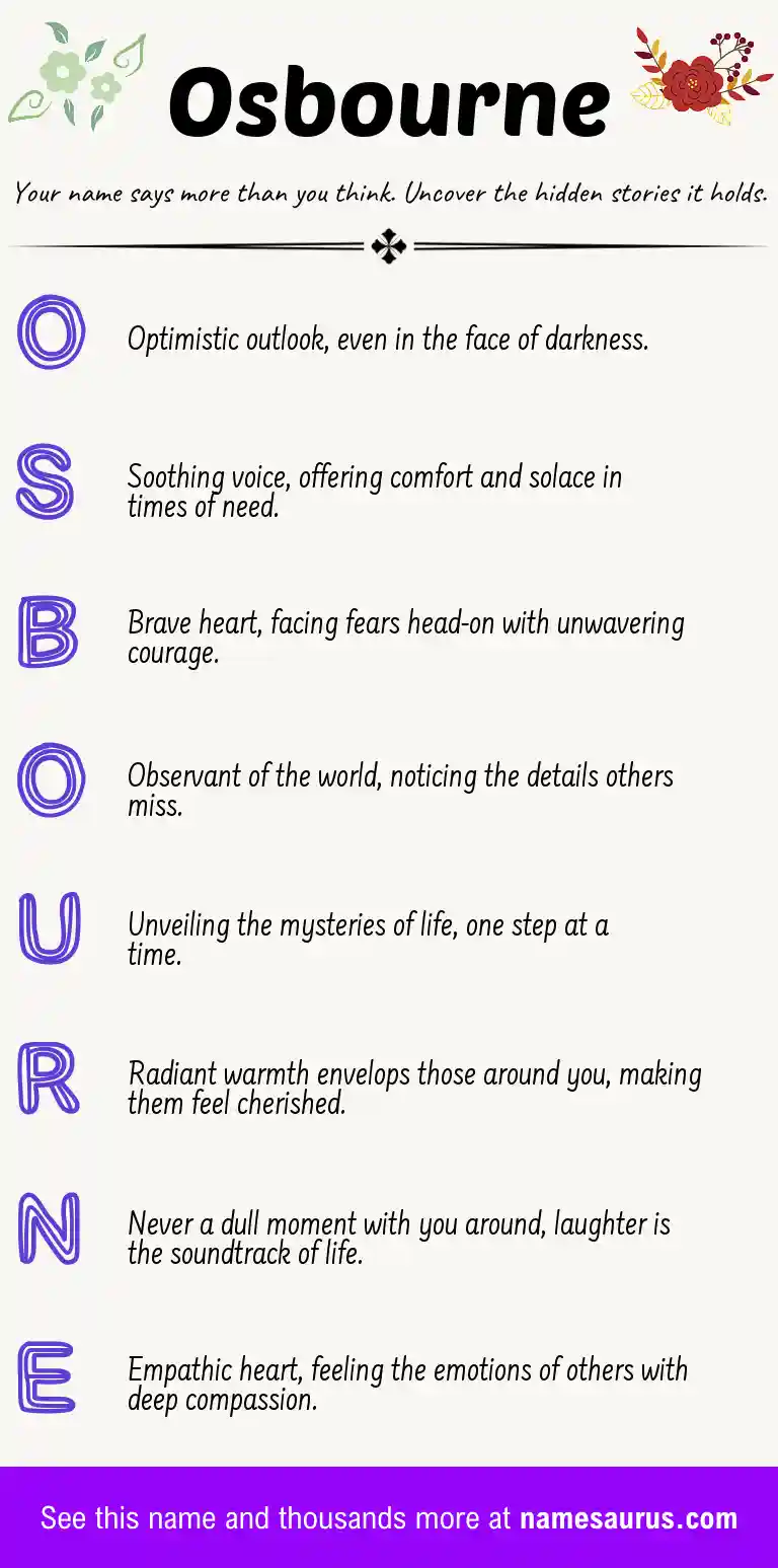 Acrostic poem about Osbourne.