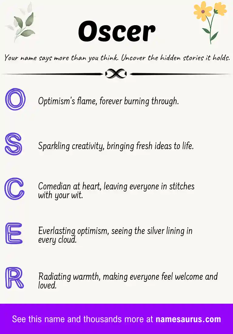 Acrostic poem about Oscer.