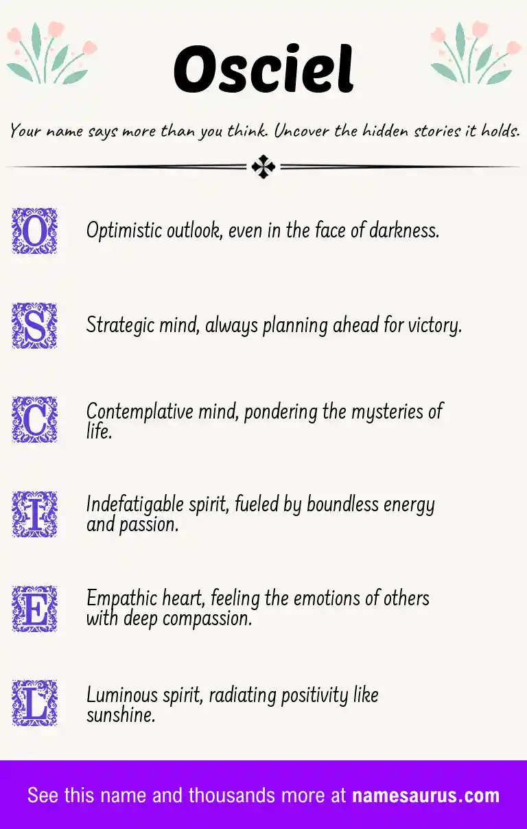 Acrostic poem about Osciel.
