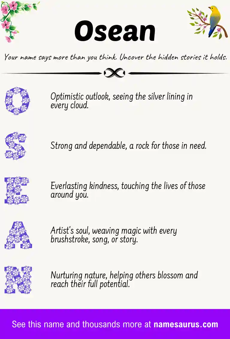 Acrostic poem about Osean.