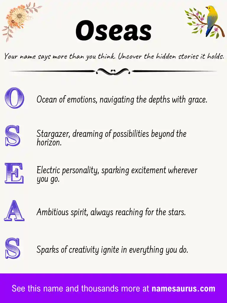 Acrostic poem about Oseas.