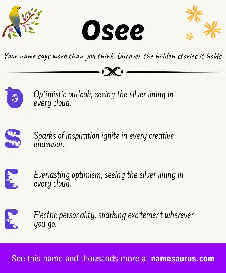 Acrostic poem about Osee.