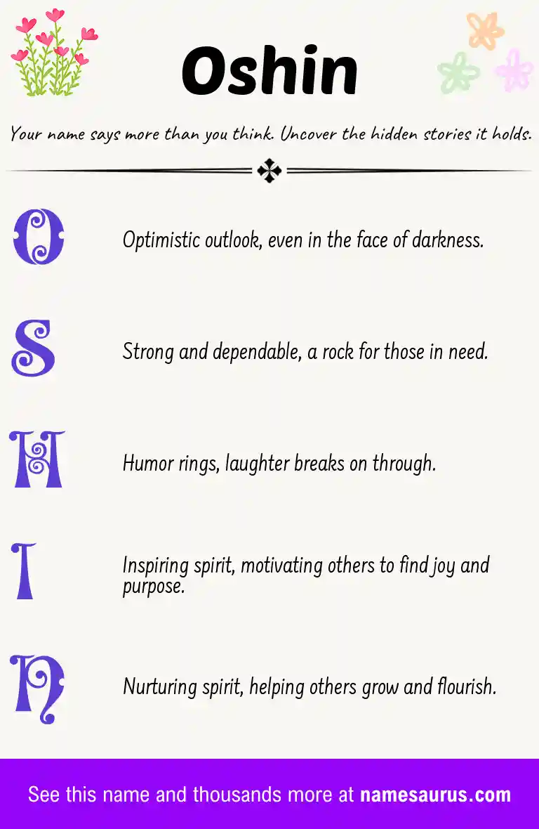 Acrostic poem about Oshin.
