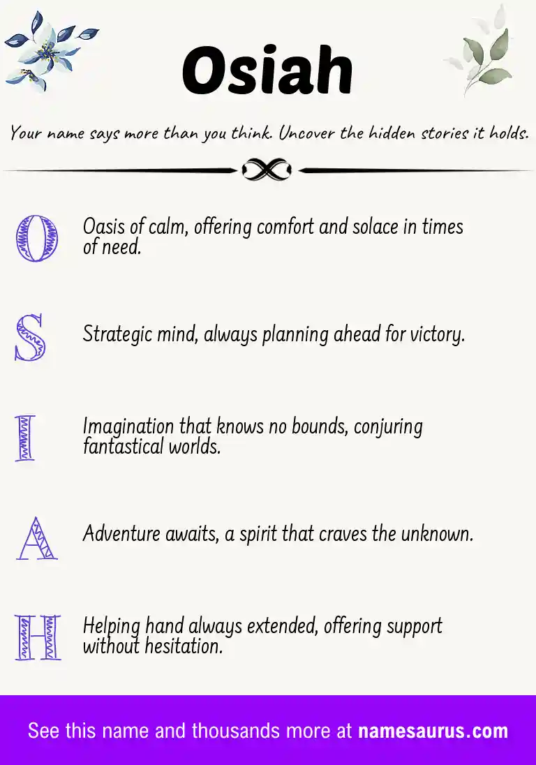 Acrostic poem about Osiah.