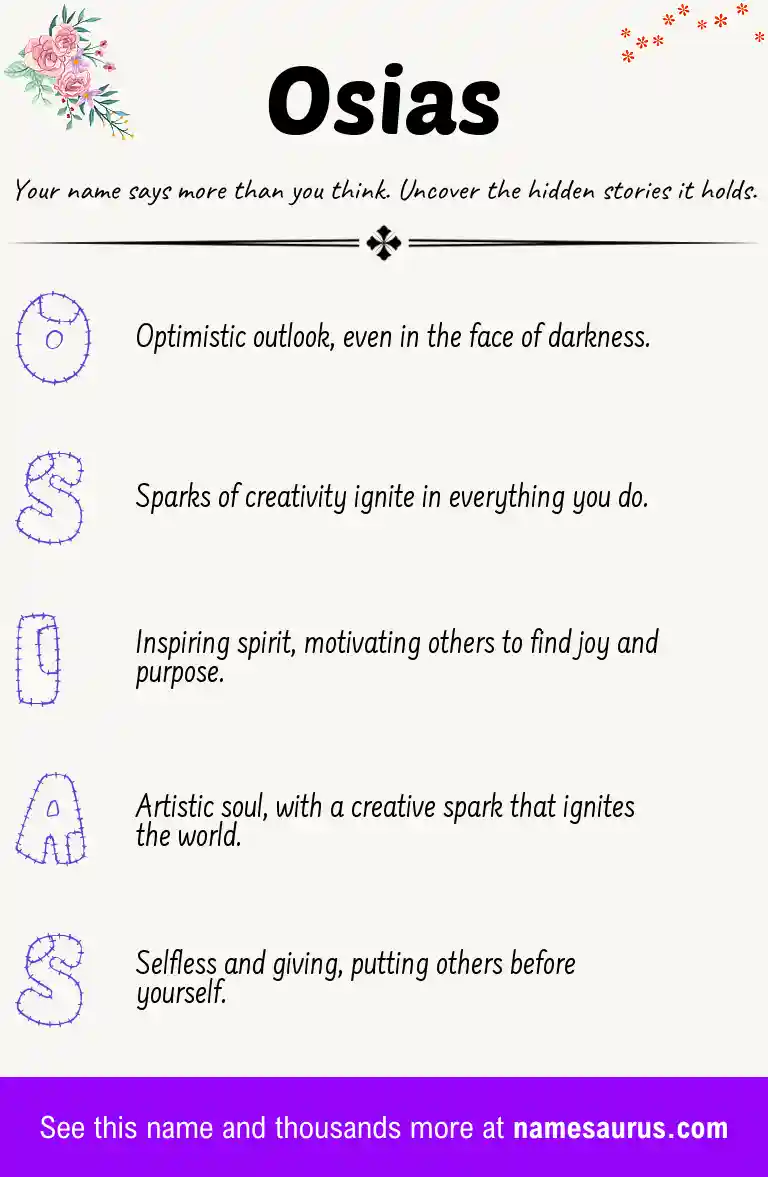 Acrostic poem about Osias.