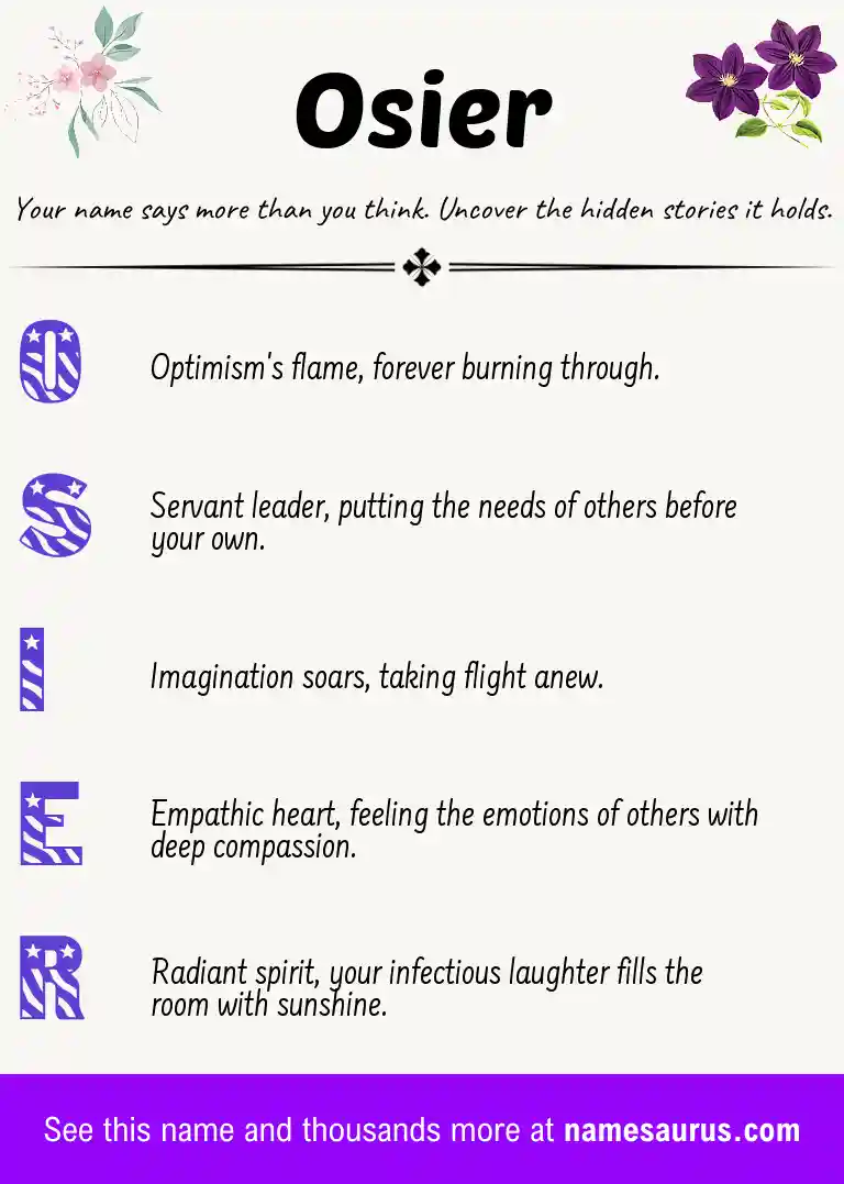 Acrostic poem about Osier.