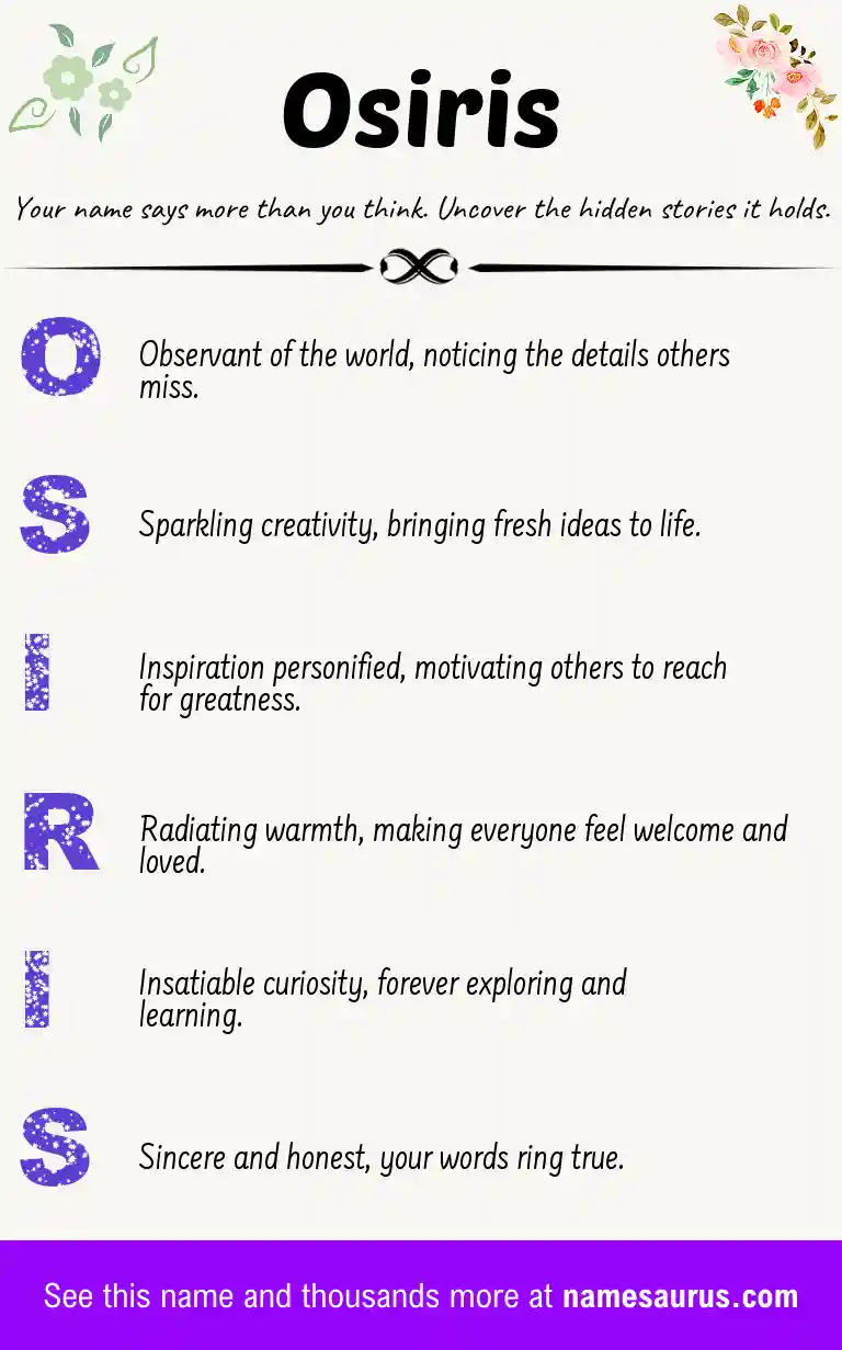 Acrostic poem about Osiris.