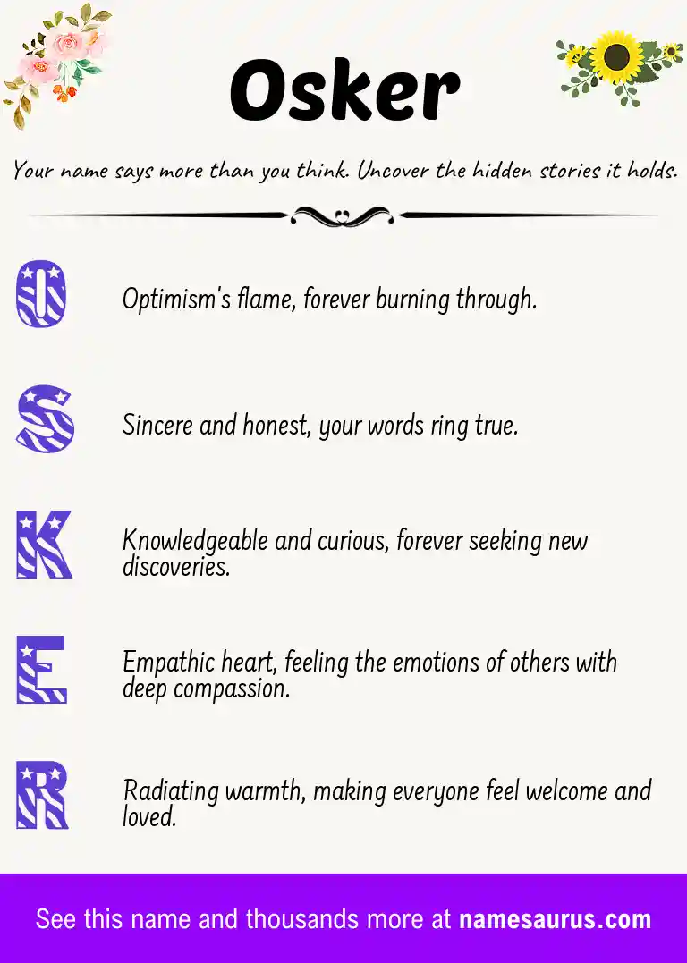 Acrostic poem about Osker.
