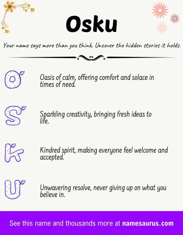 Acrostic poem about Osku.