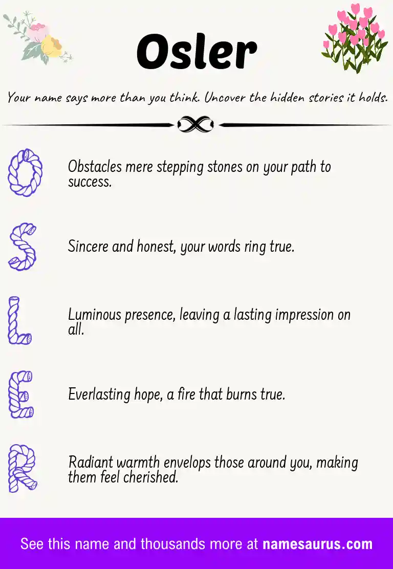 Acrostic poem about Osler.