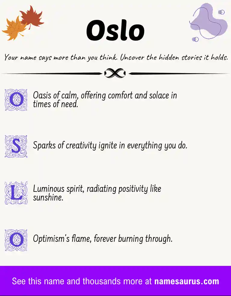 Acrostic poem about Oslo.