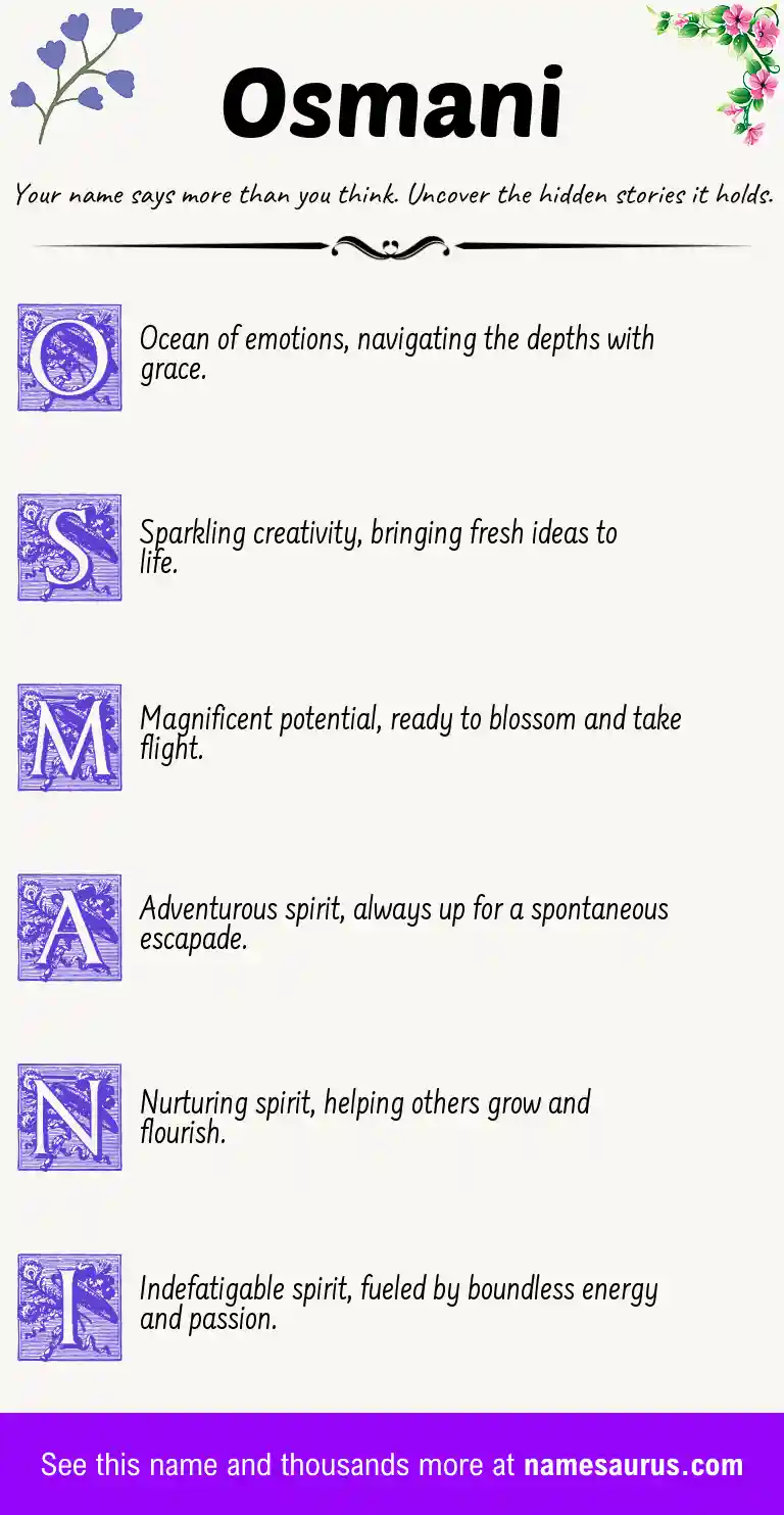 Acrostic poem about Osmani.