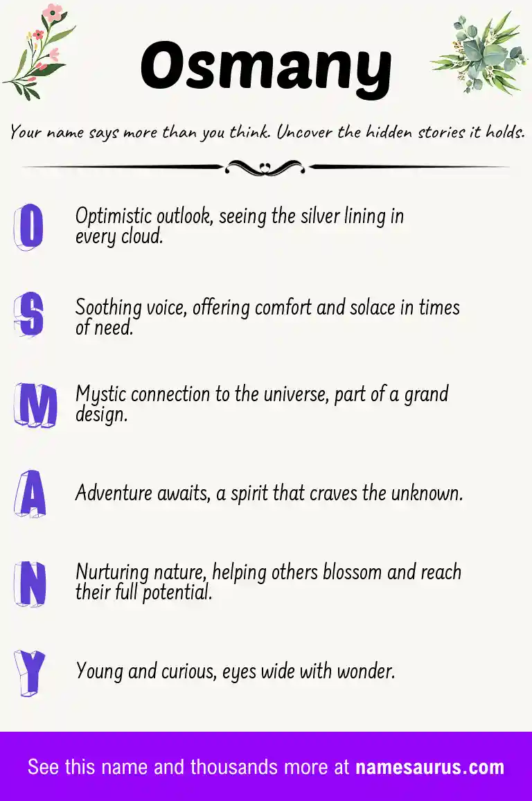 Acrostic poem about Osmany.