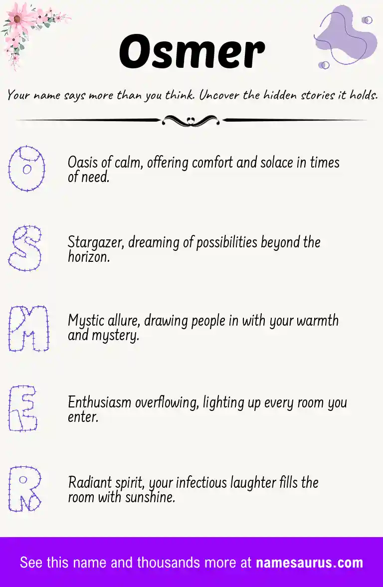 Acrostic poem about Osmer.