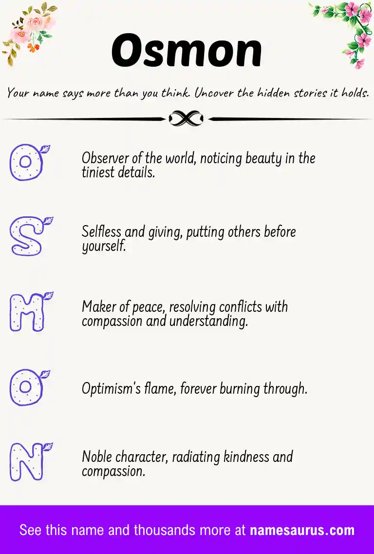 Acrostic poem about Osmon.