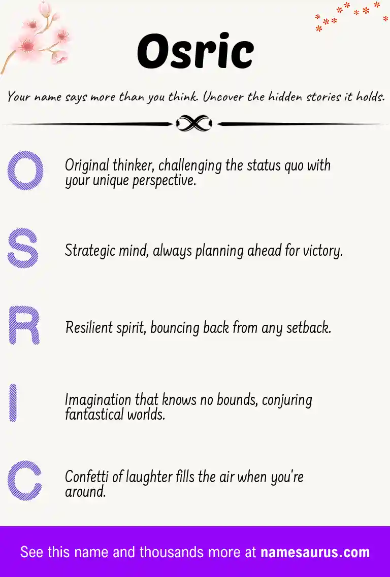 Acrostic poem about Osric.