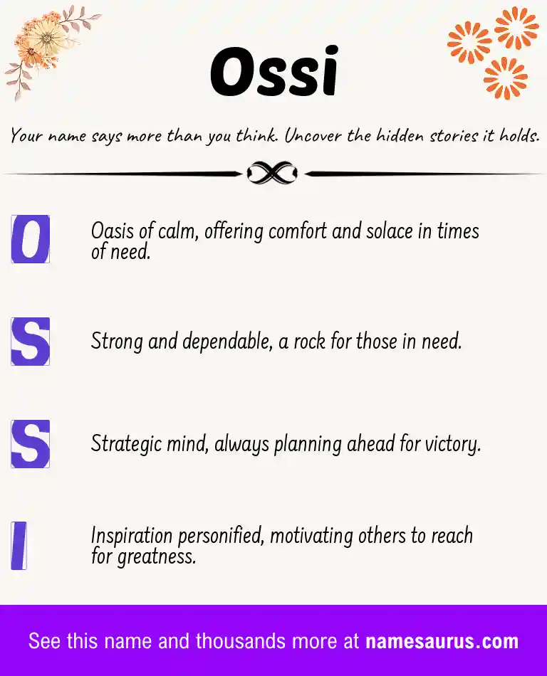 Acrostic poem about Ossi.