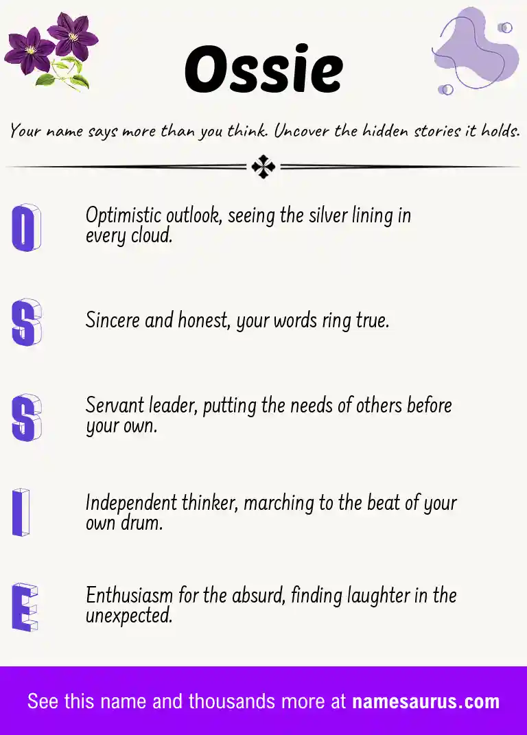 Acrostic poem about Ossie.