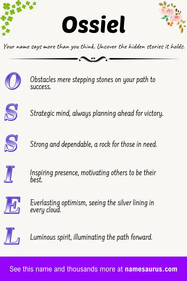Acrostic poem about Ossiel.