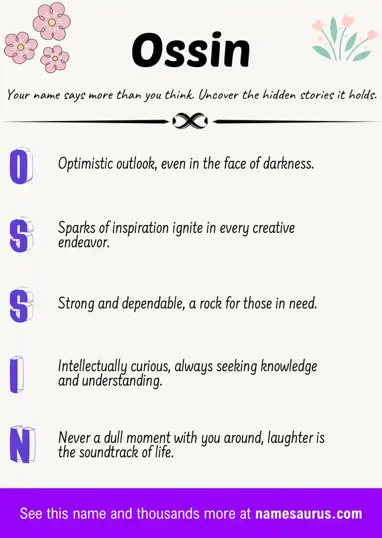 Acrostic poem about Ossin.