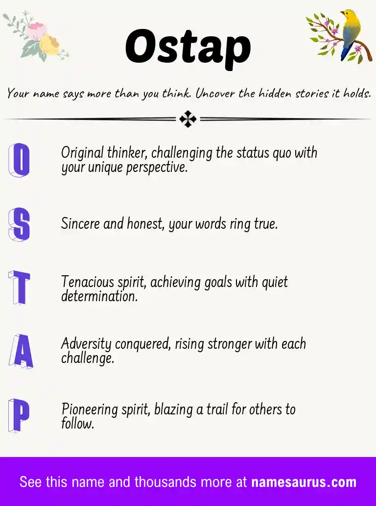 Acrostic poem about Ostap.