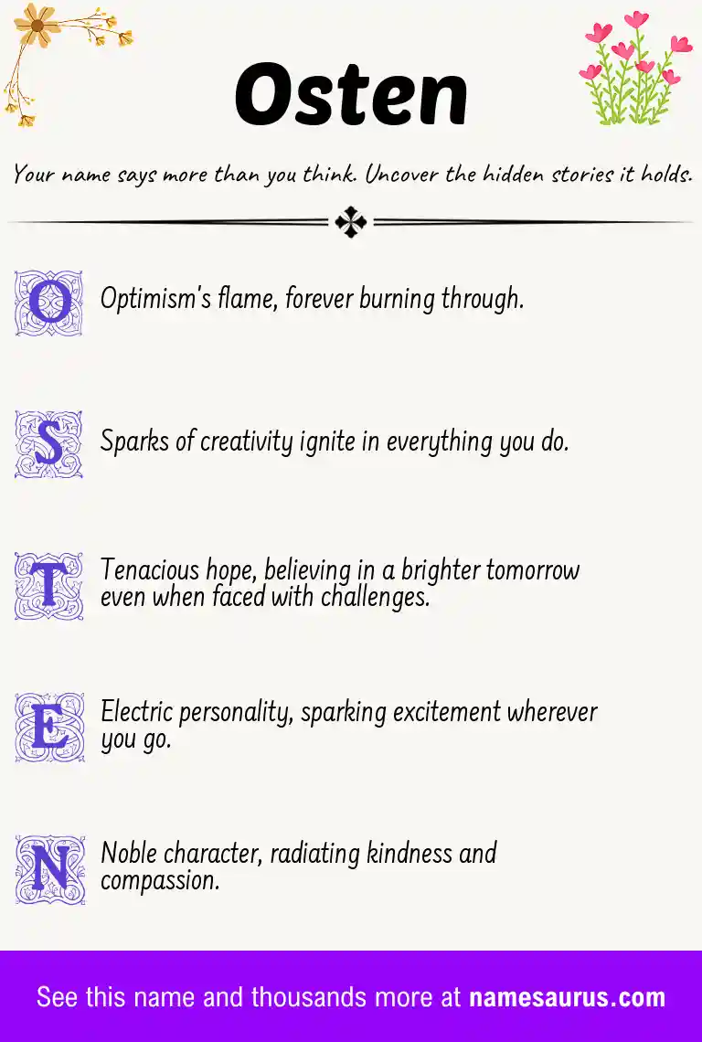 Acrostic poem about Osten.